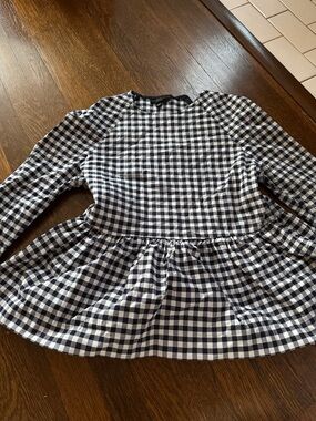 Victoria Beckham for Target Black and White Gingham Peplum Too